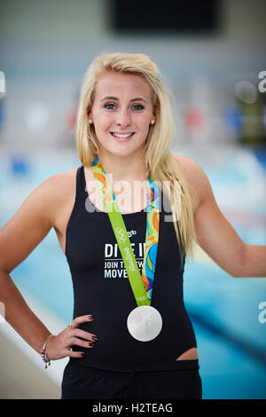 Siobhan-Marie O'Connor nuotatore Speedo ambasciatore inglese nuotatore competitivo ha rappresentato la Gran Bretagna Giochi Olimpici argento m Foto Stock