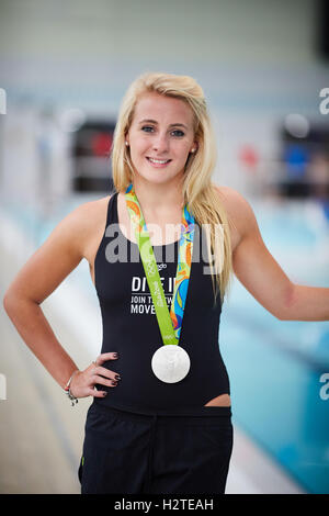 Siobhan-Marie O'Connor nuotatore Speedo ambasciatore inglese nuotatore competitivo ha rappresentato la Gran Bretagna Giochi Olimpici argento m Foto Stock