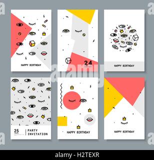 Set di schede per la vacanza. Illustrazione Vettoriale