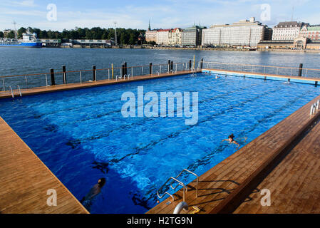 Piscina Allas Seapool in South-Port, Helsinki, Finlandia Foto Stock