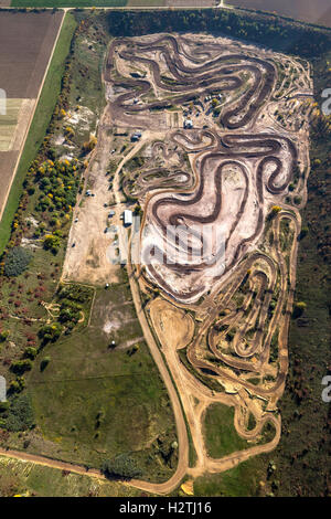 Fotografia aerea, moto area trasversale di Grevenbroich, moto cross Grevenbroich, Grevenbroich, RENANIA DEL NORD-VESTFALIA,Germania Foto Stock