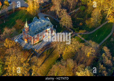 Fotografia aerea, Prillwitz nel lago Lieps con castello Prillwitz, Mecklenburg pianura pianura piena di laghi, Müritz, Mecklenburg- Foto Stock