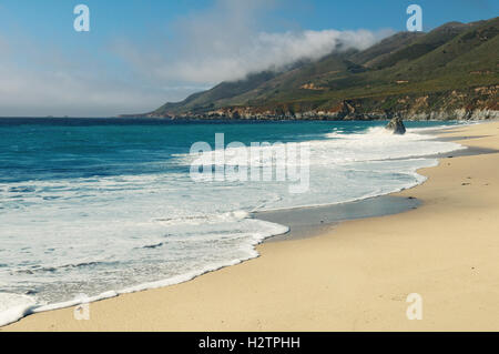 Spiaggia, Pacific autostrada costiera, vicino Monterey, California, Stati Uniti d'America Foto Stock