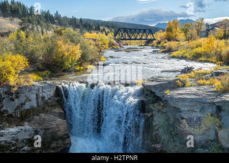 Lundbreck Falls, Alberta Canada Foto Stock