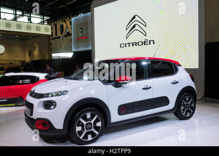 Citroen stand con la nuova C3 al Paris Motor Show 2016 Foto Stock