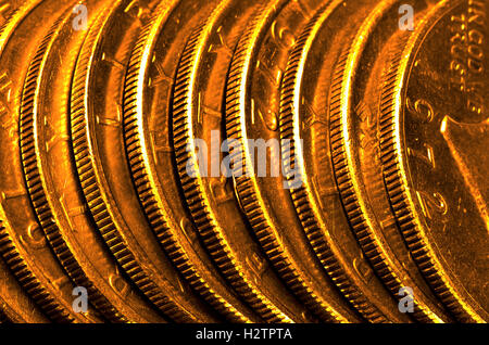 Monete d'oro puro e bar bullion Foto Stock