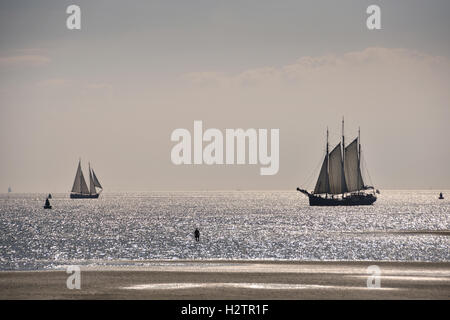 Terschelling ebb marea flusso spiaggia mare costa Paesi Bassi Foto Stock