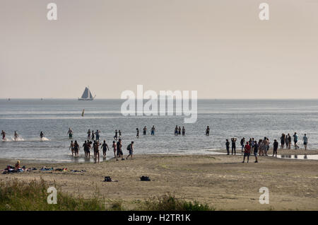 Terschelling ebb marea flusso spiaggia mare costa Paesi Bassi Foto Stock