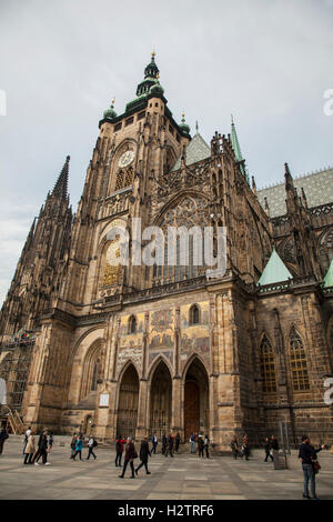 Cattedrale di San Vito nel Castello di Praga motivi. Foto Stock