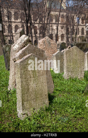 Vecchio Cimitero Ebraico cimitero Praga Foto Stock