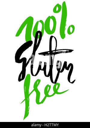 Spazzola moderno lettering, senza glutine, può essere utilizzato come di timbri, sigilli, badges per imballaggio ecc. Illustrazione Vettoriale