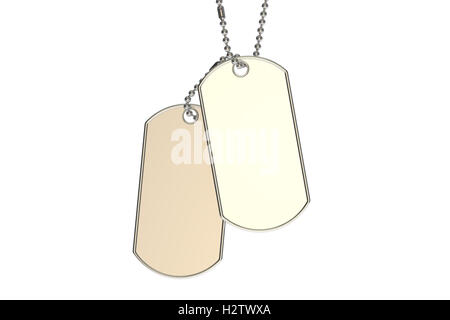 Dog tag, rendering 3D isolati su sfondo bianco Foto Stock