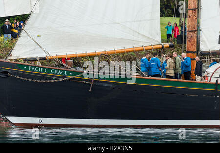 Tall Ship Pacific grazia recanti il principe William e Kate principessa in Harbor-Victoria interna, British Columbia, Canada. Foto Stock