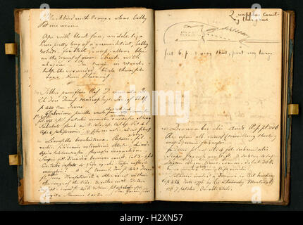 Notebook tenuto da Rafinesque su un viaggio da Philadelphia a Kentucky, 1818 (pagine 30 e 31) BHL459 Foto Stock