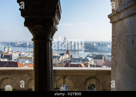 Bella foto a Budapest e il Danubio dalla parte superiore . Foto Stock