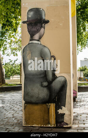 Murale di Seth Globepainter Julien Malland al Belvedere in Parc de Belleville, Parigi Foto Stock