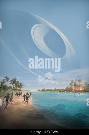 Data di rilascio: dicembre 16, 2016 Titolo: Rogue uno pseudonimo di una Star Wars Storia STUDIO: Lucasfilm direttore: Gareth Edwards trama: i ribelli fissati su una missione per rubare i piani per la Death Star starring: Locandina (credito Immagine: c Lucasfilm/Entertainment Pictures/) Foto Stock