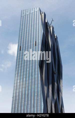 DC Tower 1, architetto Dominique Perrault, Vienna Donau, Donaustadt, Vienna, Austria Foto Stock