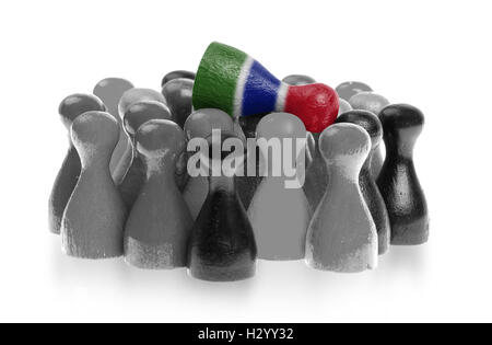 Un unica pedina sulla parte superiore delle pedine comune Foto Stock