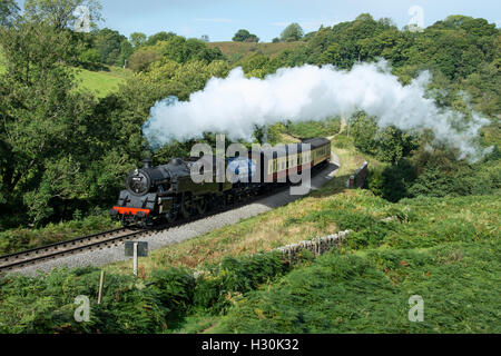 Serbatoio standard Serie 80136 a Darnholme durante il Welsh autunno gala di vapore sul NYMR North Yorkshire Moors Railway. Foto Stock