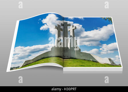 La collina delle tre croci è un punto di riferimento della città di Vilnius, Lituania, paesi baltici, Europa Foto Stock