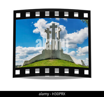 La collina delle tre croci è un punto di riferimento della città di Vilnius, Lituania, paesi baltici, Europa Foto Stock
