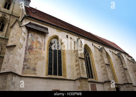 Chiesa Parrocchiale di Stein an der Donau - Chiesa Parrocchiale di pietra sul Danubio. Foto Stock