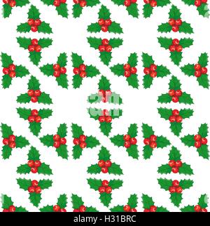 Vector carino Natale e Anno Nuovo vischio seamless pattern sfondo della scheda Illustrazione Vettoriale
