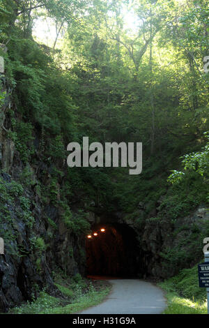 Entrata nel tunnel sulla Blackwater Creek Trail di Lynchburg, Virginia Foto Stock