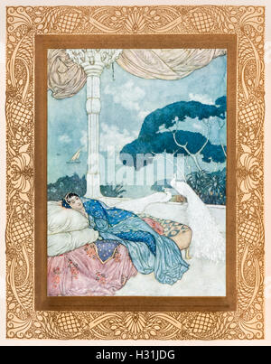 Quartina LXXII, frontespizio illustrazione da "Rubaiyat di Omar Khayyam" da Edmund Dulac (1882-1953). Vedere la descrizione per maggiori informazioni. Foto Stock