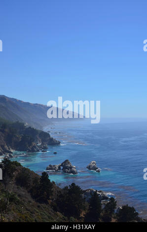 Panorama di PCH tra il Carmelo e Cambria Foto Stock