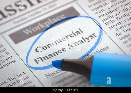 Stiamo assumendo Commercial Finance Analyst. 3D Foto Stock