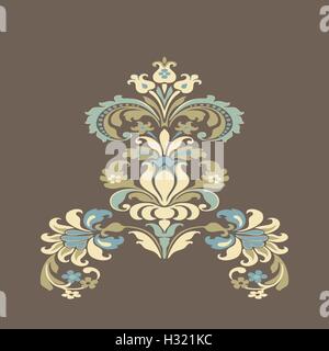 Vettore damaschi colorati elemento floreale design pattern sfondo. Lusso elegante colore trama trend. Illustrazione Vettoriale