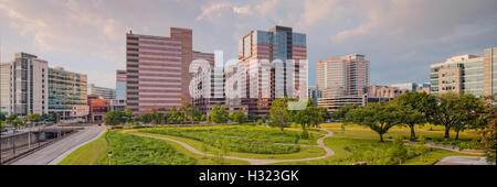 Panorama del Texas Medical Center di Fannin Street Transit Centre cavalcavia - Houston Texas Foto Stock