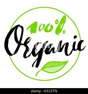 Illustrazione Vettoriale. Prodotto sano o Informazioni di prodotto presente nel verde in stile vintage Tag, adesivo, una etichetta o un badge con il 100% di testo, vegetariana e nastro raccolto, Cereali o segno di grano isolato su bianco Illustrazione Vettoriale