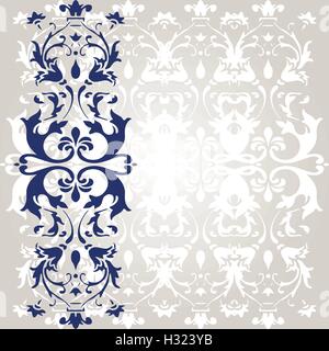 Scheda vettore con ornamenti vintage fiorisce verticale con elementi floreali confine Illustrazione Vettoriale