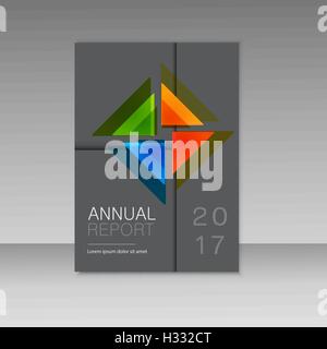 Brochure aziendale flyer modello. Quadrato geometrico design per la relazione annuale e la presentazione Illustrazione Vettoriale