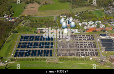 Bottrop impianto di trattamento delle acque reflue, Emscher impianto di trattamento delle acque reflue, Welheimer Mark, Bottrop, distretto della Ruhr Foto Stock