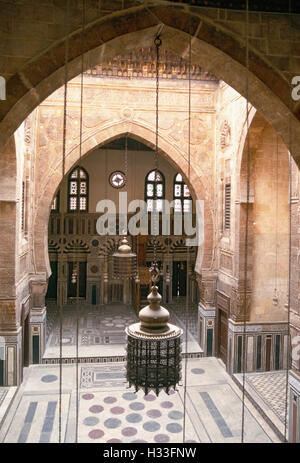 Qibla iwan di madrasa moschea del sultano al-Ghuri, Il Cairo, Egitto Foto Stock