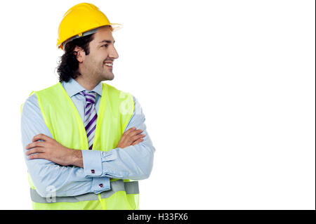 Tecnico delle Costruzioni sorridente con fiducia Foto Stock