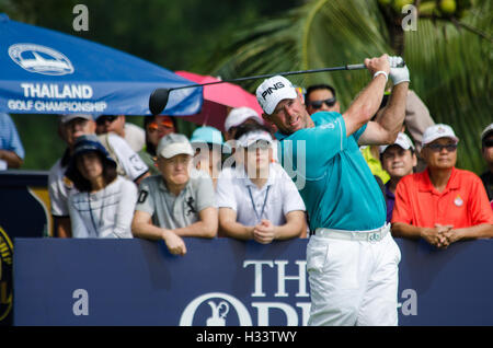 CHONBURI - 13 dicembre : Lee Westwood di Inghilterra player in Thailandia golf Championship 2015 all amata Spring Country Club in decem Foto Stock