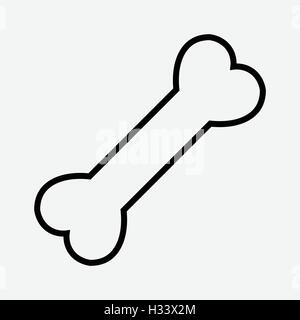 Icona di osso, osso di cane simbolo con lo sfondo grigio, illustrazione vettoriale. Illustrazione Vettoriale