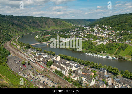 Sul Fiume Mosella, a Cochem, Renania-Palatinato, Germania Foto Stock