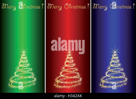 Abstract golden albero di natale Illustrazione Vettoriale
