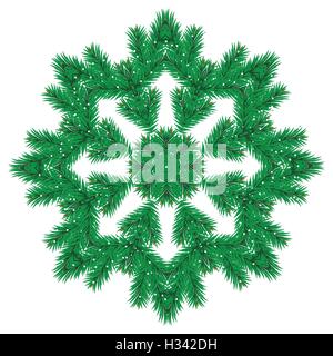 Natale ghirlanda di pino decorato Illustrazione Vettoriale