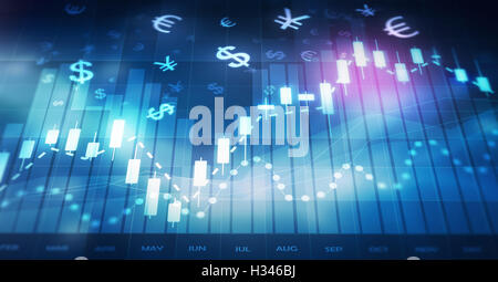 Forex trading chart Foto Stock