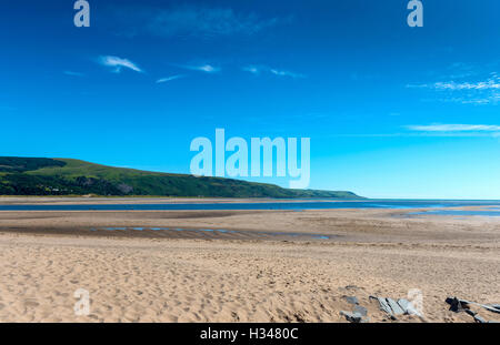 Blaenau Ffestiniog estuario a bassa marea, Gwynedd, North West Wales, Regno Unito Foto Stock