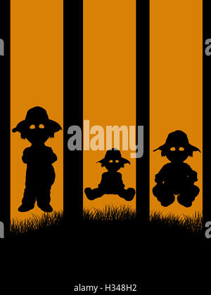 Halloween illustrazione silhouette Foto Stock