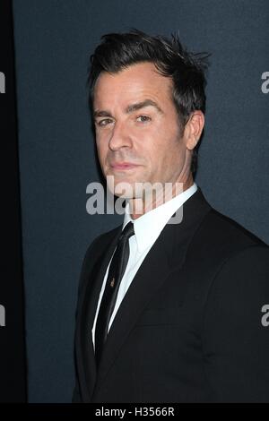 New York, NY, STATI UNITI D'AMERICA. 4 Ott 2016. Justin Theroux a "La ragazza sul treno' Premiere al Regal E-a piedi su Ottobre 4, 2016 in New York City. Credito: Diego Corredor/media/punzone Alamy Live News Foto Stock