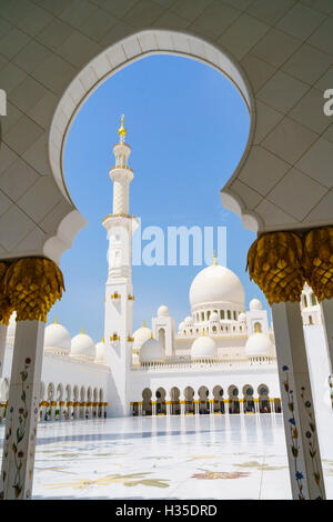 Moschea Sheikh Zayed, Abu Dhabi, Emirati Arabi Uniti, Medio Oriente Foto Stock